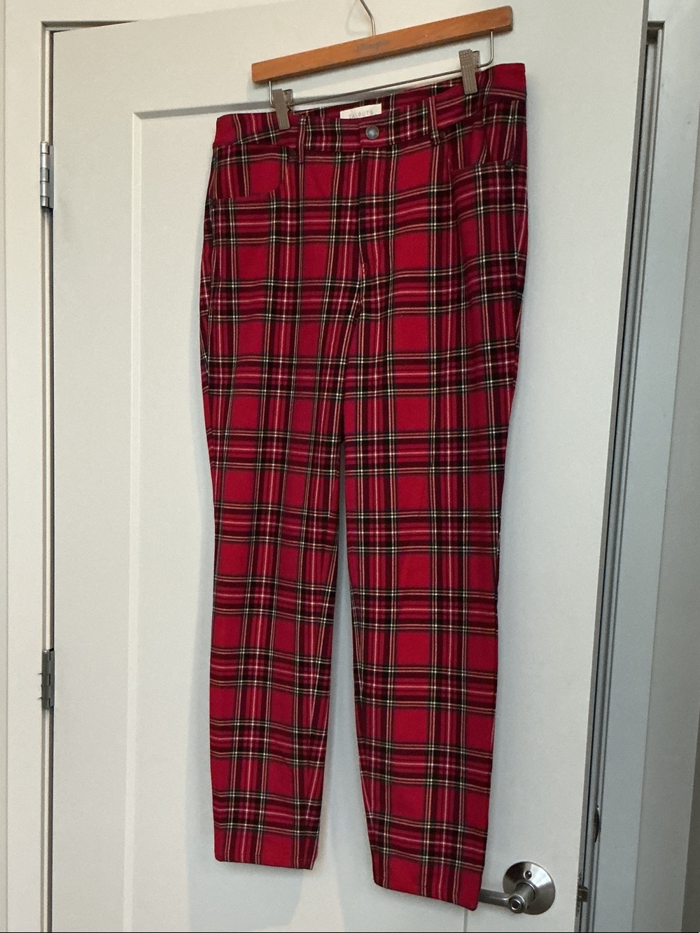 Talbots Red Plaid Boot Cut Pants